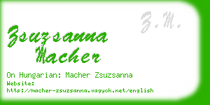 zsuzsanna macher business card